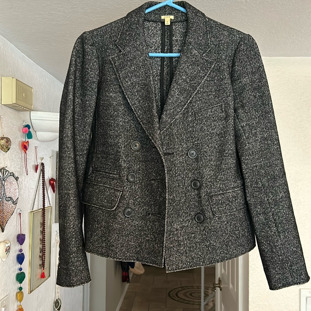 J Crew Gray WOOL Business Jacket - Picture 2 of 6